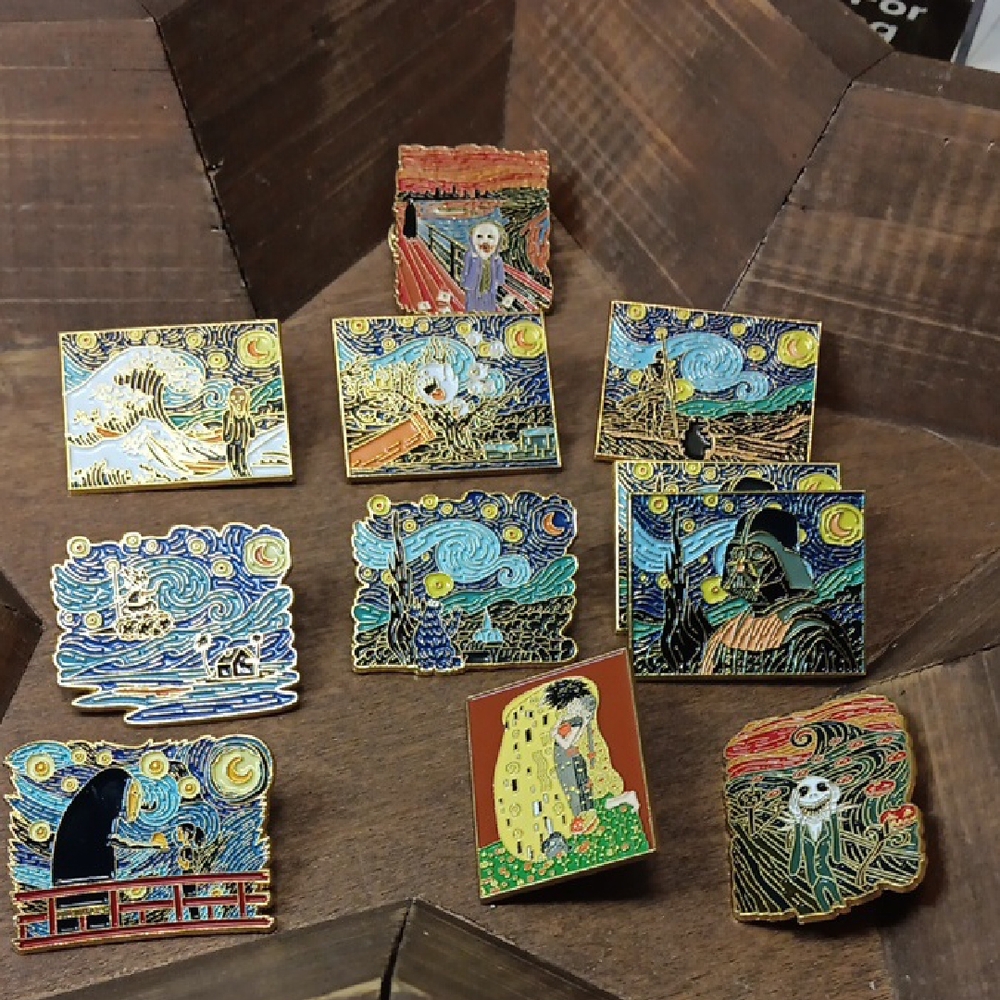Artistic Mash-up Enamel Pins